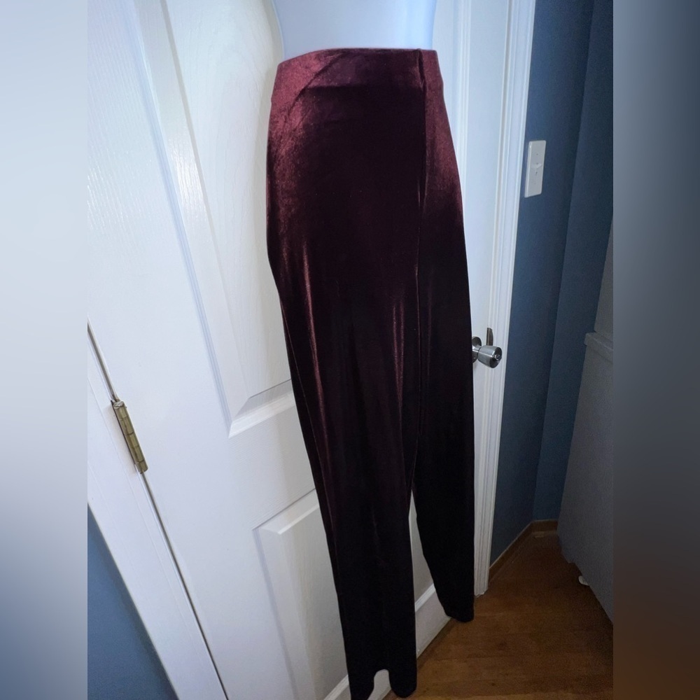 NWOT Gantos Women’s Small Purple Velour Flare Leg Dress Pant Pull On XS - Picture 7 of 14